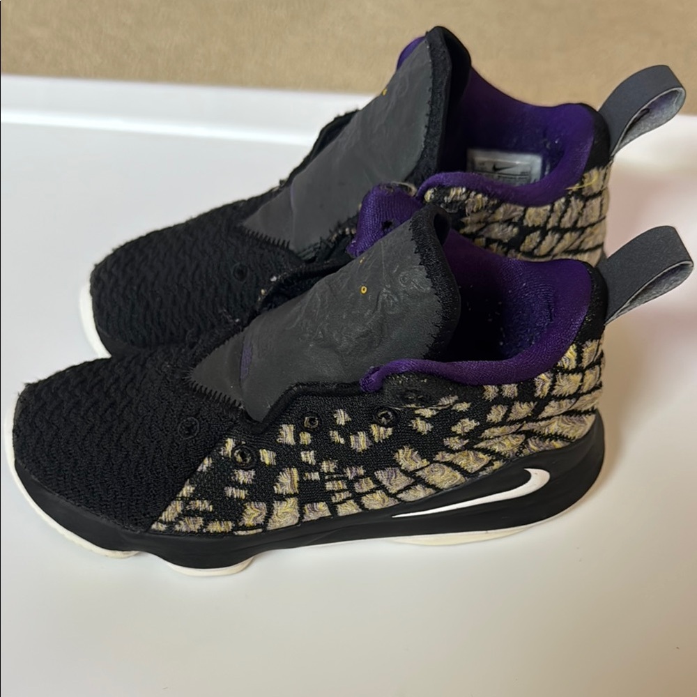 Black and Gold Patterned Sneakers